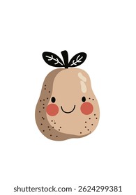 cute pear character, vector illustration