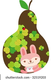 cute pear design with bunny