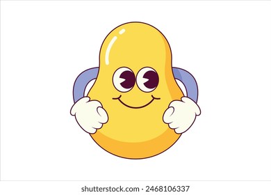 Cute Pear Flat Sticker Design