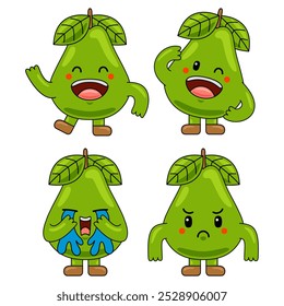 Cute Pear Fruit Character Mascot Illustration
