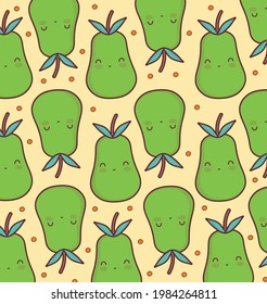 cute pear fruit funny background