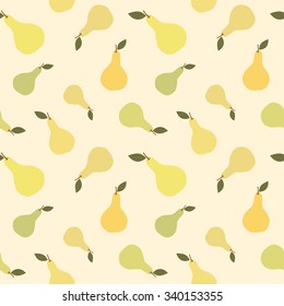 cute pear fruit seamless vector pattern background illustration