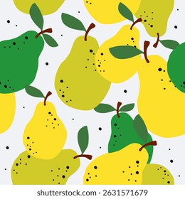 Cute pear fruits pattern background vector design