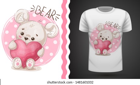 Cute pear - idea for print t-shirt. Hand draw