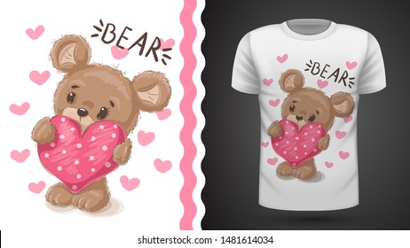 Cute pear - idea for print t-shirt. Hand draw