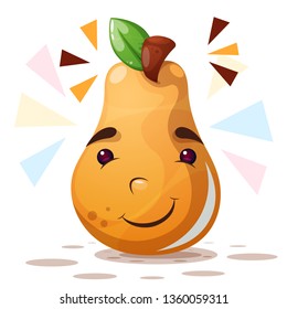 Cute pear illustration - cartoon characters. Vector eps10
