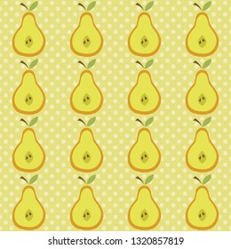 Cute pear pattern. Seamless vector illustration with abstract pears for textile and scrapbook paper