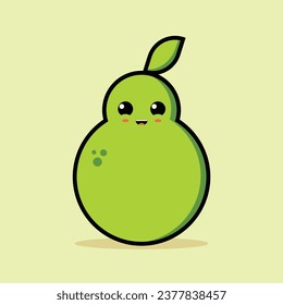 Cute Pear with a smile that makes people happy