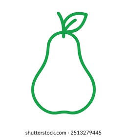 Logotipo lindo del Vector de la pera en el fondo blanco
