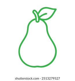 Cute pear vector logo in white background