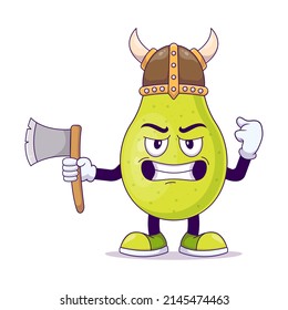 Diseño de ilustraciones vectoriales de dibujos animados de peras. Concepto de carácter mascota de frutas vector aislado