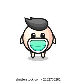 cute pearl cartoon wearing a mask , cute style design for t shirt, sticker, logo element