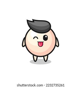 cute pearl character in sweet expression while sticking out her tongue , cute style design for t shirt, sticker, logo element