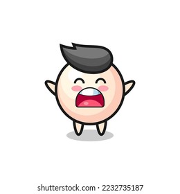 cute pearl mascot with a yawn expression , cute style design for t shirt, sticker, logo element