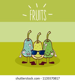 Cute pears fruits