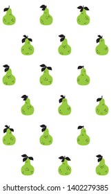 Cute pears seamless  pattern design. Vector illustration.