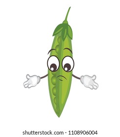 cute peas character.cartoon vector illustration