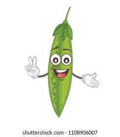 cute peas character.cartoon vector illustration