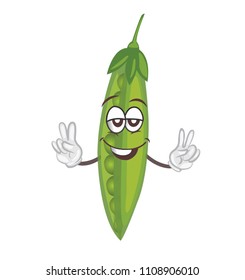 cute peas character.cartoon vector illustration