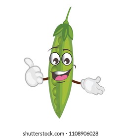 cute peas character.cartoon vector illustration