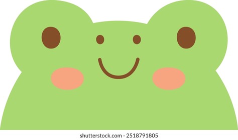 Cute Peeking Frog Vector Illustration