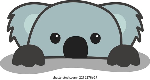 Cute Peeking Koala Vector Illustration