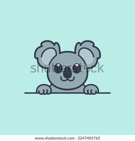Cute Peeking Koala Vector Illustration