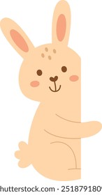 Ilustración vectorial de conejo de Peeking lindo