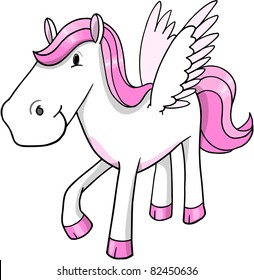 Ilustración de vectores Cute Pegasus Horse Pony