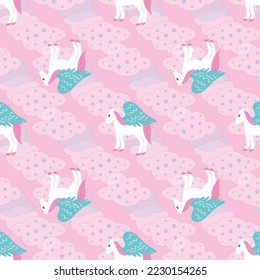 Cute pegasus repeat pattern abstract illustration design
