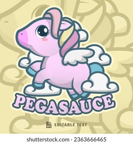 Cute Pegasus Unicorn Logo Mascot