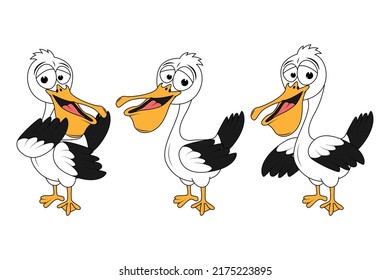 Cute Pelican Animal Cartoon Graphic