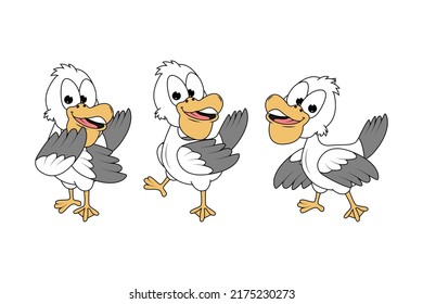 Cute Pelican Animal Cartoon Graphic