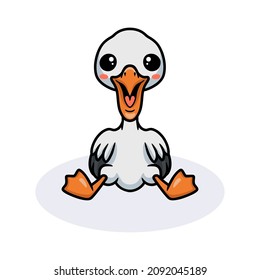 Cute pelican bird cartoon sitting