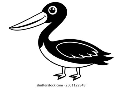 Cute Pelican Vector Illustration - Printable Graphics Design