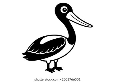 Cute Pelican Vector Illustration - Printable Graphics Design