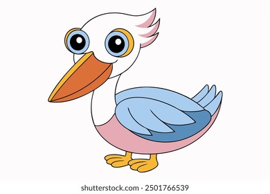 Cute Pelican Vector Illustration - Printable Graphics Design