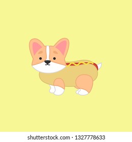 Cute Pembroke Welsh Corgi illustration with various poses.