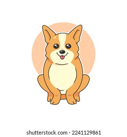 Cute Pembroke Welsh Corgi puppy simple isolated, ilustration vector design