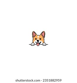 Cute pembroke welsh corgi puppy cartoon, vector illustration	