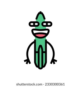 cute pen character color icon vector. cute pen character sign. isolated symbol illustration
