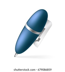 Cute Pen Icon on White Background . Isolated Vector Illustration 