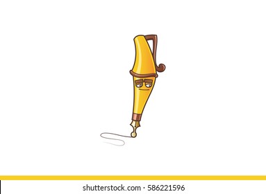 Cute Pen Monster Angry. Vector illustration. Isolated on white background.