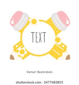 Cute Pencil, Back to school. Pencil Name tag.Vector Illustration