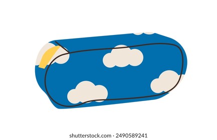 Cute pencil case . Collection of pencil cases. Cute design in bright colors. Flat cartoon doodle design style vector illustration. Back to school .