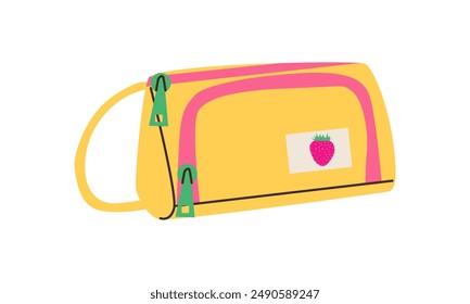 Cute pencil case . Collection of pencil cases. Cute design in bright colors. Flat cartoon doodle design style vector illustration. Back to school .