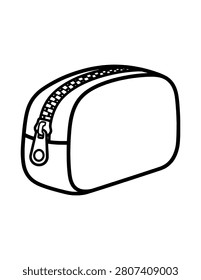 Cute Pencil Case Coloring Page for Kids. Simple School Supplies Outline Illustration for Children.