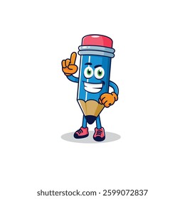 Cute pencil character mascot illustration