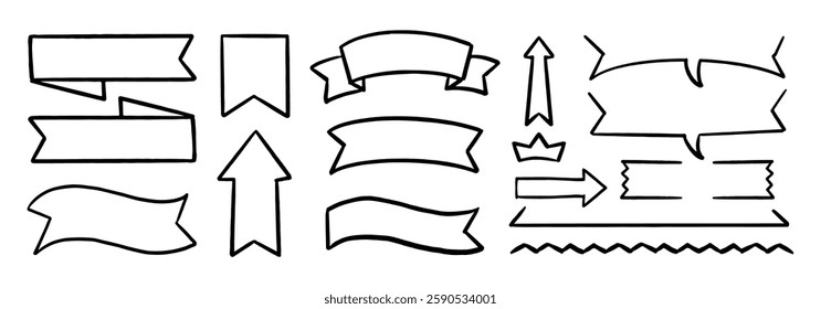 Cute Pencil Emphasis Squiggles Vector Set. Chalk Scribble Graffiti Arrows Frames Speech Bubbles Underlines. Hand Drawn Brush Texture Star Shapes Highlights. Pen Crayon Childish Charcoal Doodles
