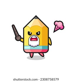 cute pencil grandpa is getting angry , cute style design for t shirt, sticker, logo element